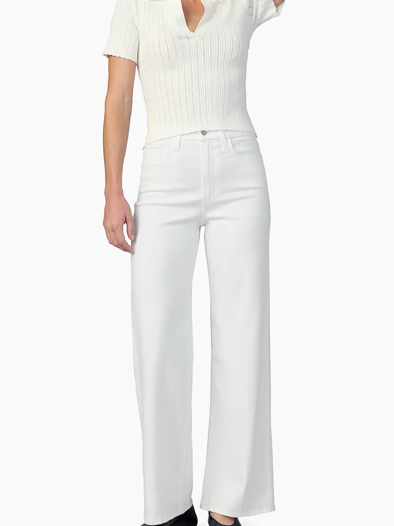 Joe's Jeans White High-Rise Wide Leg Jeans